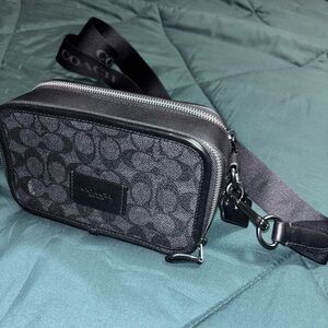 Coach Black and Gray  Belt Crossbody Bag